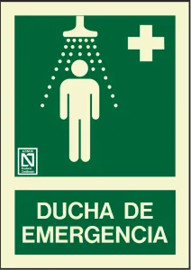 Señal de auxilio ducha de emergencia