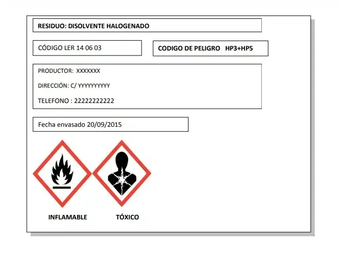 etiqueta residuo peligroso