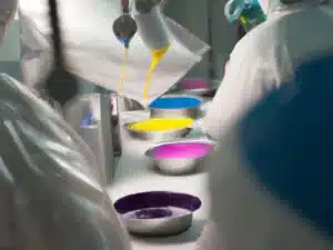 Colorantes en la fábrica